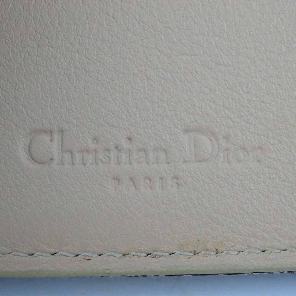 Authentic Christian Dior 02LU 1023 Trotter wallet Nylon jacquard/leather [Used]